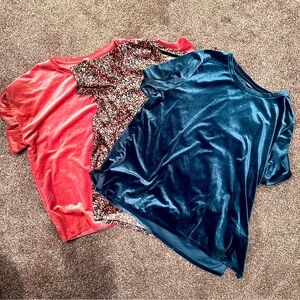 SET OF 3 XL Velvet Shirts